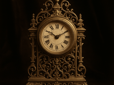 Victorian Brass Mantle Clock c.1885