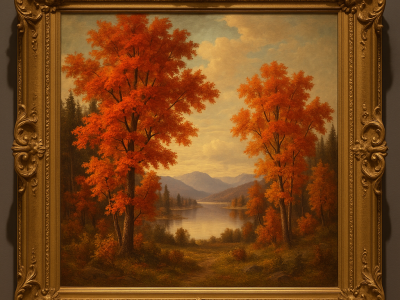 Canadian Landscape Oil Painting, Autumn c.1940
