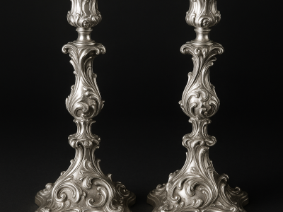 Georgian Sterling Silver Candlesticks (Pair) c.1790