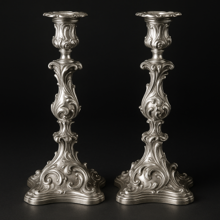 Georgian Sterling Silver Candlesticks (Pair) c.1790